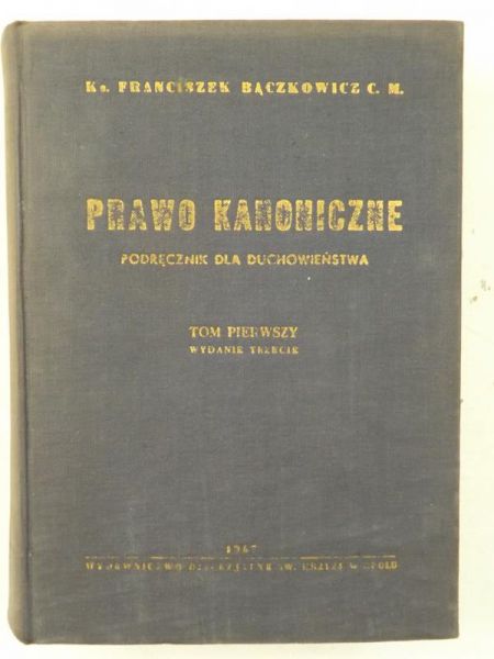 Prawo kanoniczne, Podręcznik dla duchowieństwa, Tom I