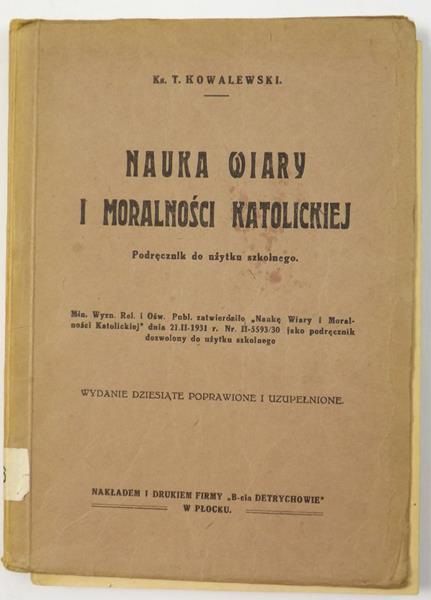 Nauka wiary i moralności katolickiej, 1929 r.