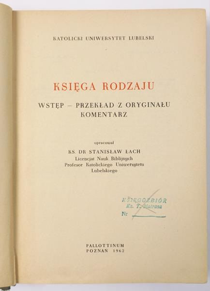 (red.) -  Księga Rodzaju, Tom I, Cz. 1