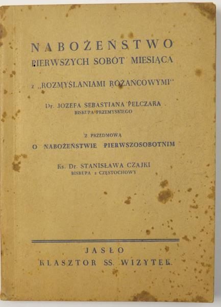 Nabożeństwo pierwszych sobót miesiąca z "Rozmyślaniami różańcowymi" 1948 r.