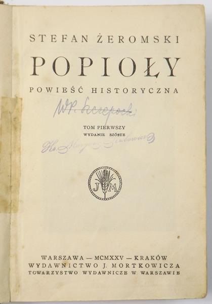 Popioły, Tom I, 1925 r.