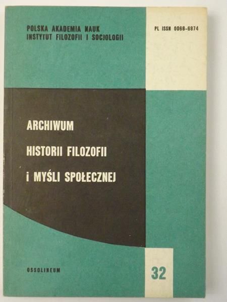 Borzym Stanisław (red.) - Archiwum historii filozofii i myśli społecznej