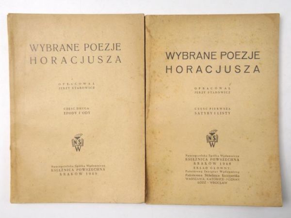 Wybrane poezje Horacjusza, część I-II, 1948 r.