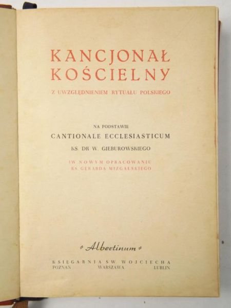 Kancjonał kościelny. Z uwzględnieniem rytuału polskiego
