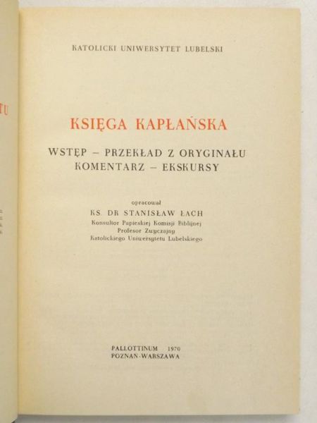 (oprac.) - Księga Kapłańska. Pismo Święte Starego Testamentu, Tom I, Część I