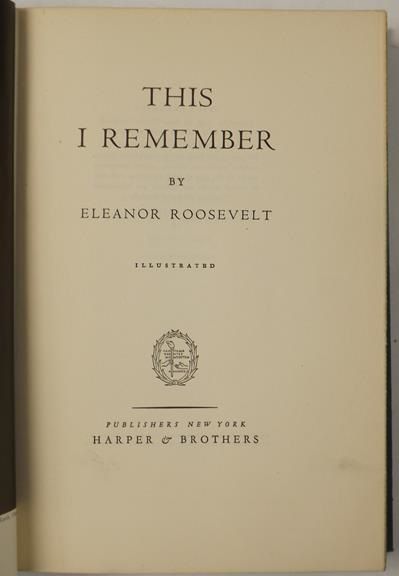 Roosevelt Eleanor - This I Remember