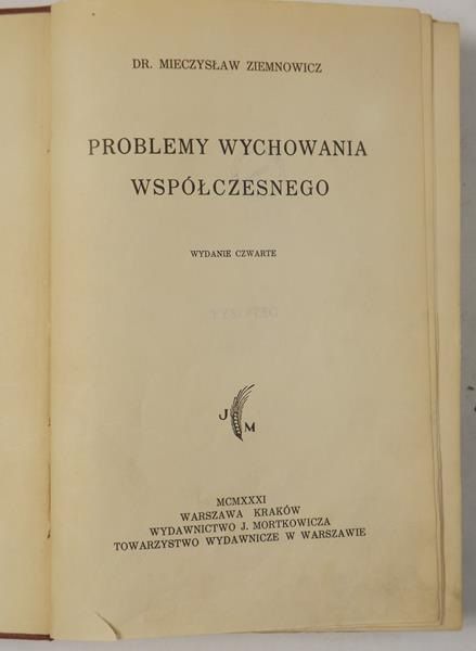 Problemy wychowania współczesnego, 1930 r.
