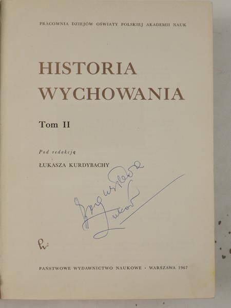 Historia wychowania, Tom II