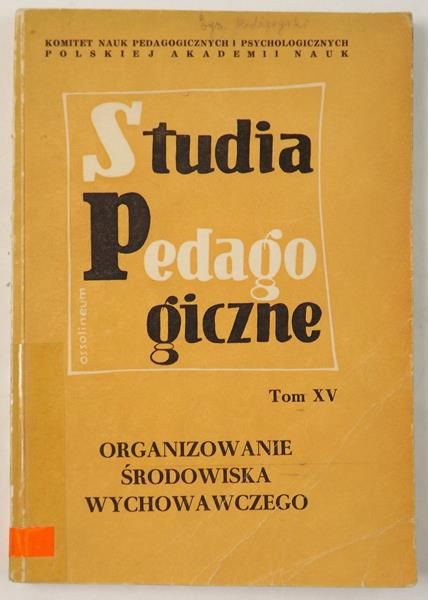 Studia pedagogiczne, Tom XV