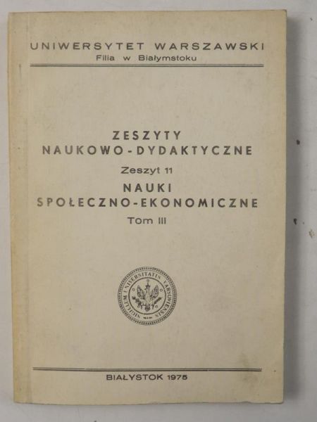 Zeszyty naukowo-dydaktyczne, Tom III, Zeszyt 11