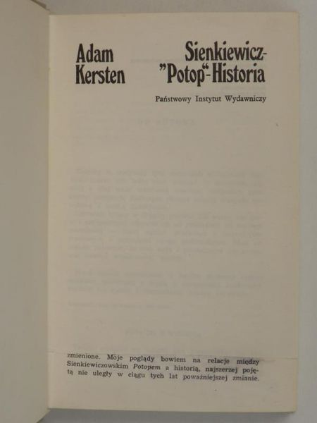 Sienkiewicz - ,,Potop" - Historia