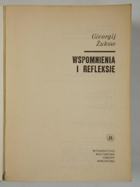Wspomnienia i refleksje, BWW