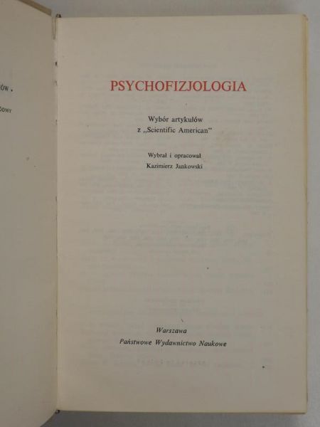 Jankowski Kazimierz (opr.) - Psychofizjologia