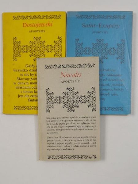 Saint-Exupery, , Novalis - Biblioteczka Aforystów:  Aforyzmy, 3 książki