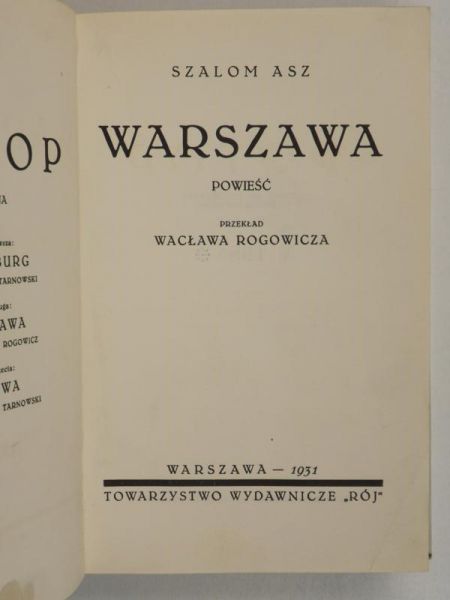 Asz Szalom - Warszawa, 1931 r.