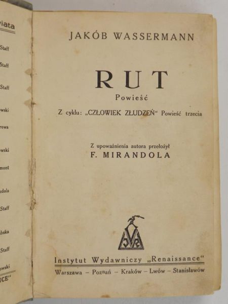 Jakób - Rut. Powieść, ok. 1930