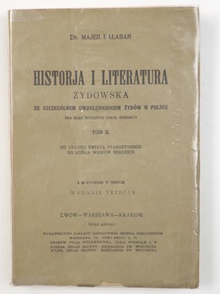 Historia i literatura żydowska, Tom II, 1924 r.