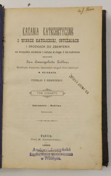 Kazania katechetyczne, Tom IV, 1899 r.
