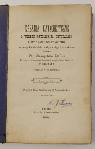 Kazania katechetyczne, Tom II, 1897 r.