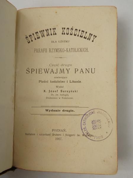 Śpiewnik kościelny, 1907 r.