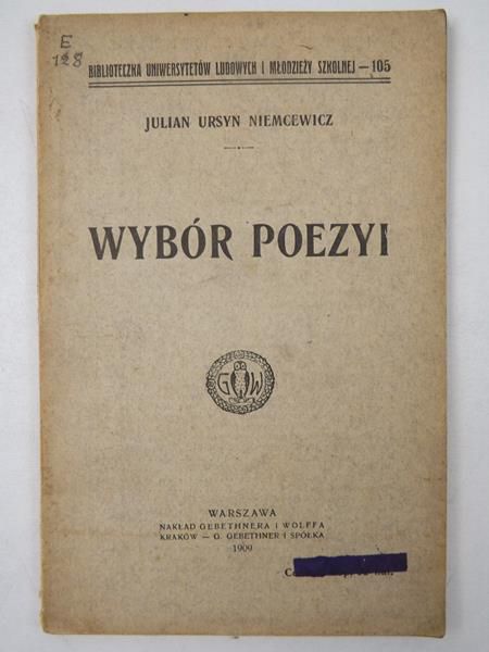 Niemcewicz Julian - Wybór poezyi, 1909 r.
