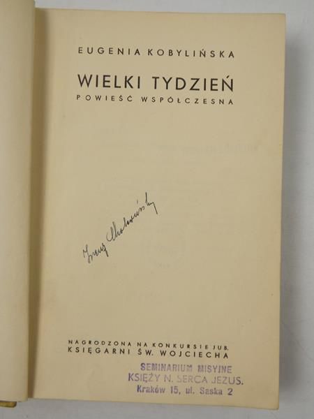 Wielki Tydzień: Powieść współczesna, 1939 r.