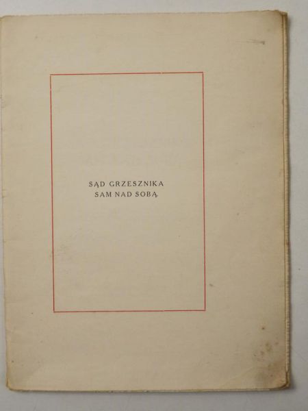 Borowy Piotr - Sąd grzesznika sam nad sobą, 1933
