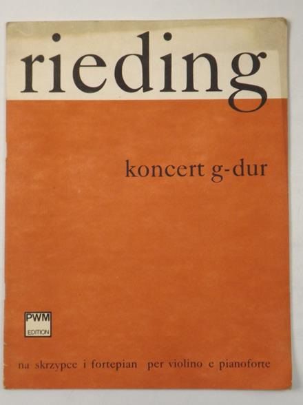 Rieding Oskar. Koncert g-dur na skrzypce i fortepian