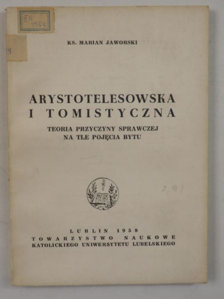 Arystotelesowska i tomistyczna teoria przyczyny sprawczej na tle pojecia butu