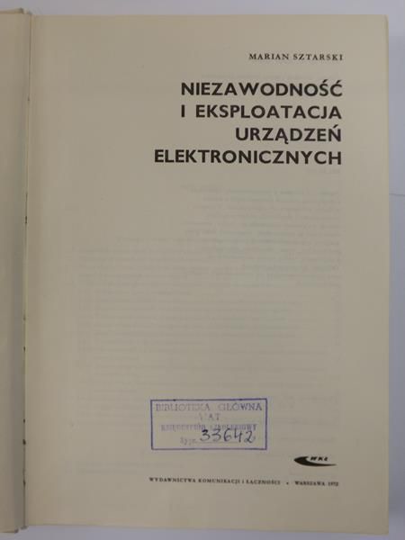 Niezawodność i eksploatacja urządzeń elektronicznych