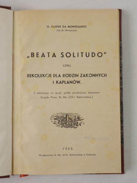 Beata solitudo, 1935