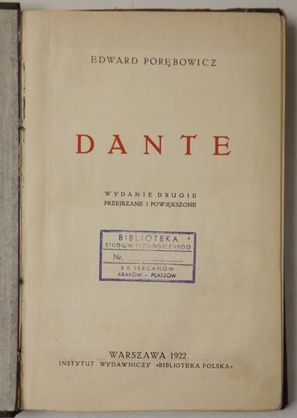 Dante, 1922 r.