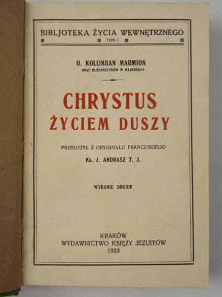 Chrystus życiem duszy, 1923 r.