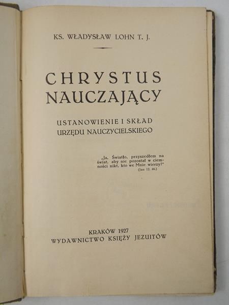 Chrystus nauczający, 1927 r.