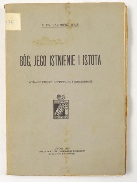Bóg, jego istnienie i istota, 1930 r.