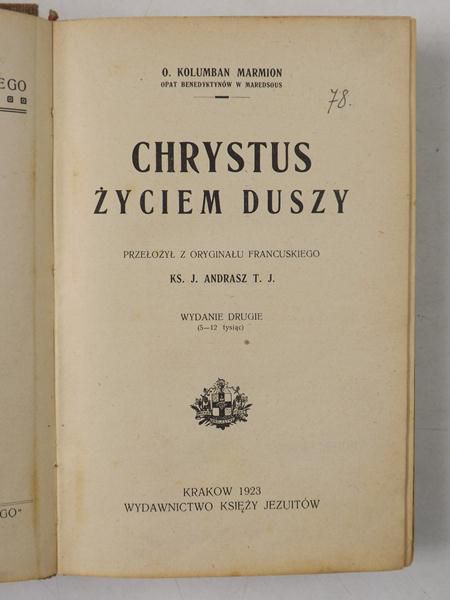 Chrystus życiem duszy, 1923 r.