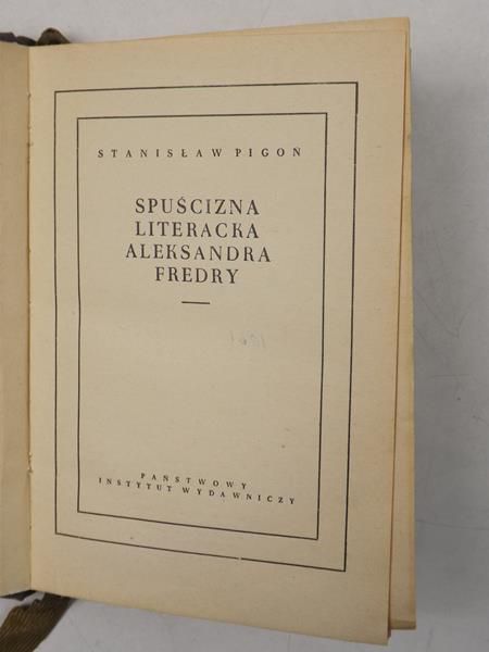 Spuścizna literacka Aleksandra Fredry