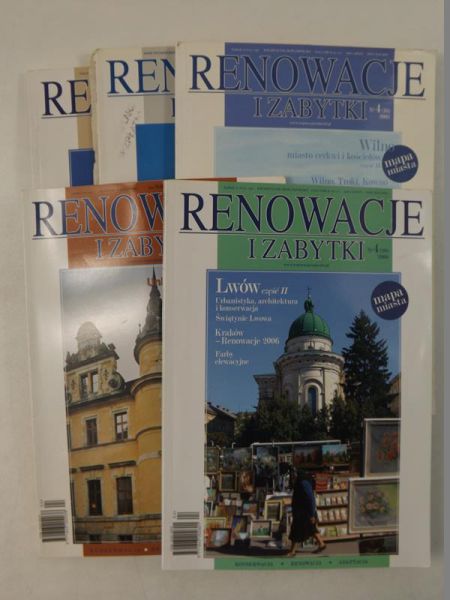 Hardt Edward (red. nacz.) - Renowacje i zabytki, nr 1 2002, nr 4 (8) 2003, nr 4 (16) 2005, nr 4 (20) 2006, nr 2 (22) 2007