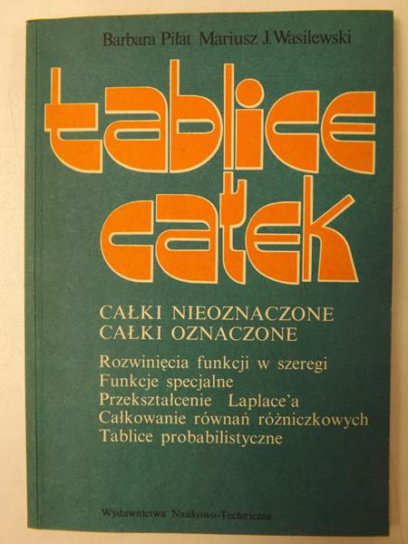 Piłat Barbara,    - Tablice całek