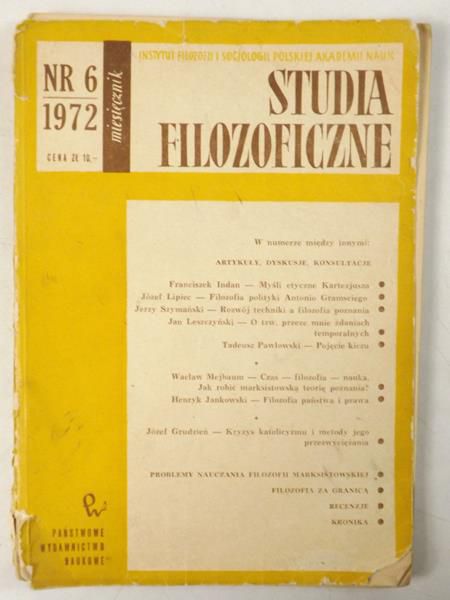 Kuczyński Janusz (red.) - Studia filozoficzne, Nr 6 1972