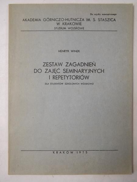 Zestaw zagadnień do zajęć seminaryjnych i repetytoriów