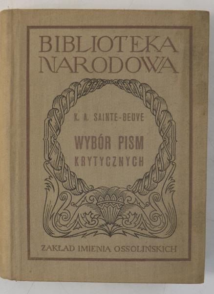 Wybór pism krytycznych, BN