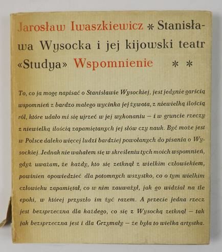 Stanisława Wysocka i jej kijowski teatr "Studya" : wspomnienie