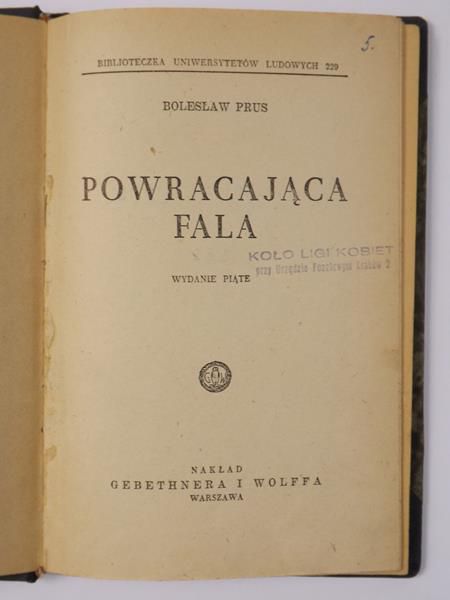 Prus Bolesław - Powracająca fala