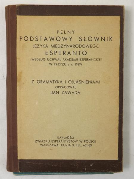 Pełny podstawowy słownik języka międzynarodowego Esperanto, 1929 r.