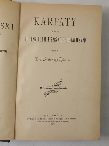 Karpaty opisane pod względem fizyczno-geograficznym, 1895 r.