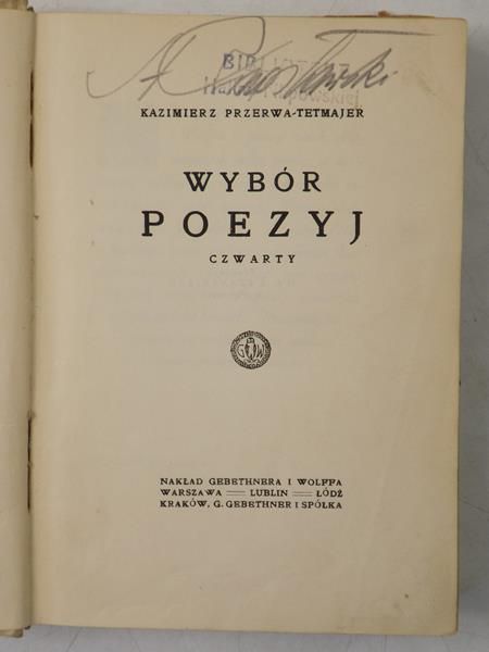 Wybór poezyj czwarty,  1919 r.