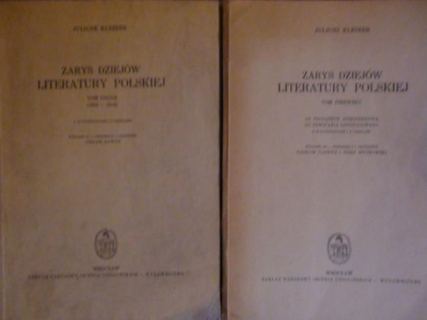 Zarys dziejów literatury polskiej Tom I-II