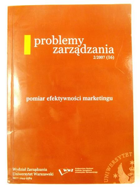 Glinka Beata, Hensel Przemysław (red.) - Problemy zarządzania. Pomiar efektywności marketingu