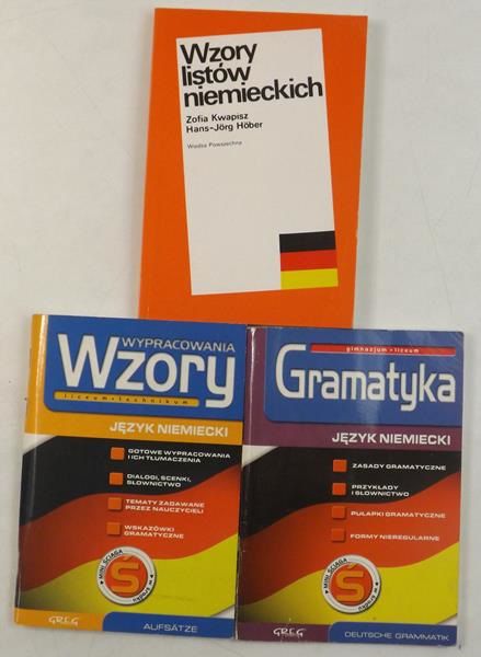 Jaszczuk Agnieszka, Kwapisz Zofia,   - Wypracowania wzory. Język niemiecki/ Gramatyka. Język niemiecki/ Wzory listów niemieckich